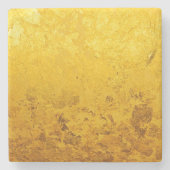 PURE GOLD-patroon / goudblad + jouw tekst / afbeel Stenen Onderzetter (Voorkant)