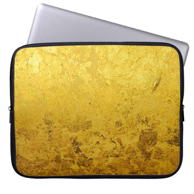 PURE GOLD-patroon / goudblad Laptop Sleeve (Voorkant)