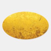 PURE GOLD-patroon / goudblad Ovale Sticker (Voorkant)
