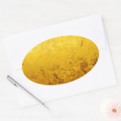 PURE GOLD-patroon / goudblad Ovale Sticker (Envelop)