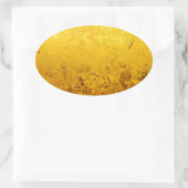 PURE GOLD-patroon / goudblad Ovale Sticker (Tas)