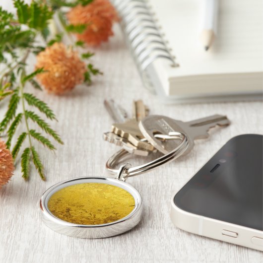 PURE GOLD-patroon / goudblad Sleutelhanger (Zijkant)