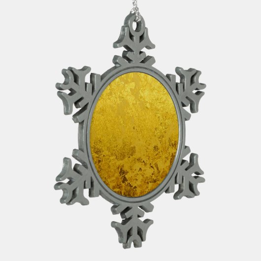 PURE GOLD-patroon / goudblad Tin Sneeuwvlok Ornament (Links)