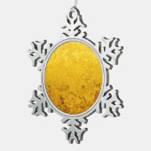 PURE GOLD-patroon / goudblad Tin Sneeuwvlok Ornament (Rechts)