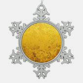 PURE GOLD-patroon / goudblad Tin Sneeuwvlok Ornament (Voorkant)