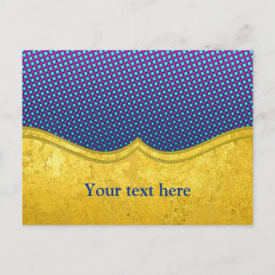 PURE GOLD-patroon / goudblad + uw foto en tekst Briefkaart