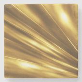 PURE GOLD Shine Pattern + jouw tekst / foto Stenen Onderzetter (Voorkant)