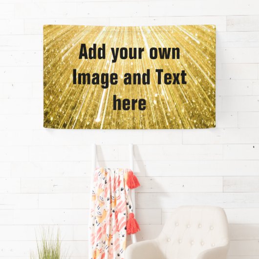 PURE GOLD Shower Pattern + jouw tekst / foto Spandoek (Insitu)
