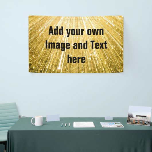PURE GOLD Shower Pattern + jouw tekst / foto Spandoek (Beurs)