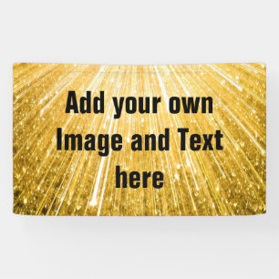PURE GOLD Shower Pattern + jouw tekst / foto Spandoek