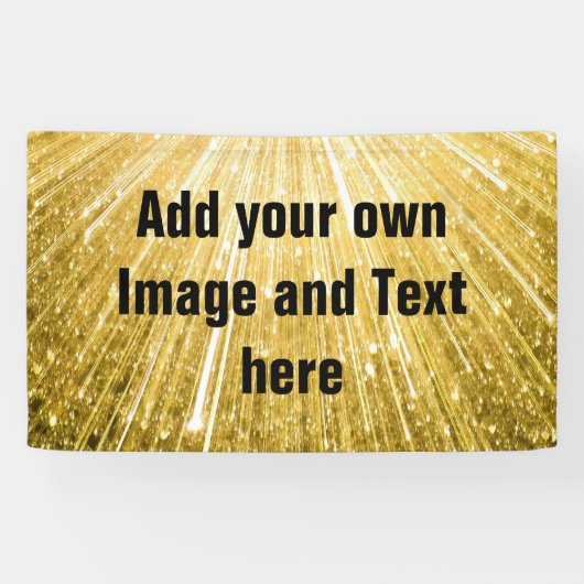 PURE GOLD Shower Pattern + jouw tekst / foto Spandoek (Horizontaal)