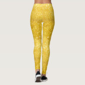 PURE GOLD Sparkles Patroon + jouw tekst/foto Leggings (Achterkant)