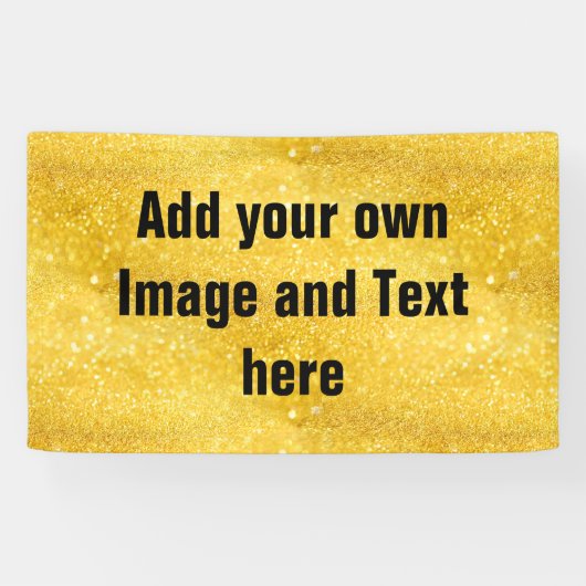 PURE GOLD Sparkles Patroon + jouw tekst/foto Spandoek (Horizontaal)