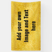 PURE GOLD Sparkles Patroon + jouw tekst/foto Spandoek (Verticaal)