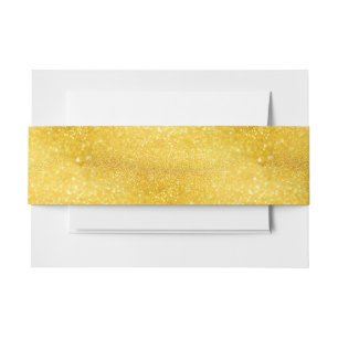 PURE GOLD Sparkles Patroon + jouw tekst/foto Uitnodigingen Wikkel