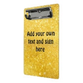 PURE GOLD Sparkles Patroon + jouw tekst/ideeën Mini Klembord (Angled2)