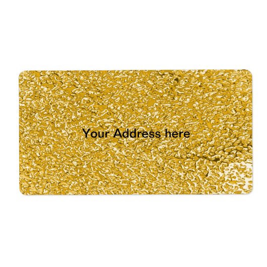 PURE GOLD Splatter Patroon + jouw tekst Etiket (Voorkant)