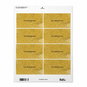 PURE GOLD Splatter Patroon + jouw tekst Etiket (Full Sheet)
