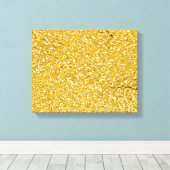 PURE GOLD Splatter Patroon + jouw tekst / foto Canvas Afdruk (Insitu (Houten vloer))