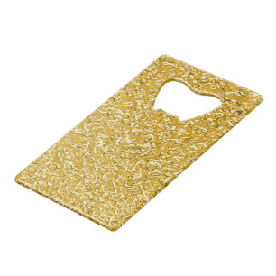 PURE GOLD Splatter Patroon + jouw tekst / foto Creditkaart Flessenopener