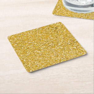 PURE GOLD Splatter Patroon + jouw tekst / foto Kartonnen Onderzetters
