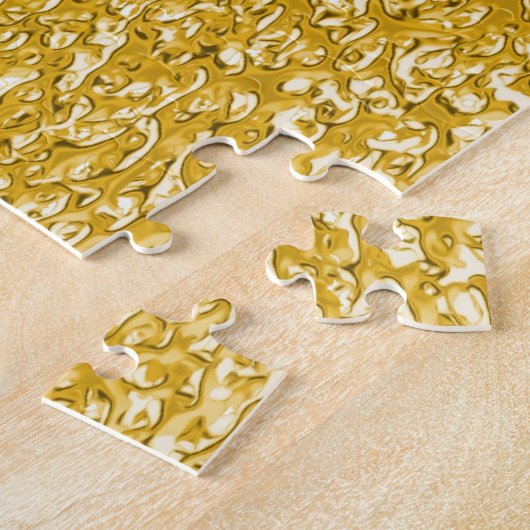 PURE GOLD Splatter Patroon + jouw tekst / foto Legpuzzel (Zijkant)