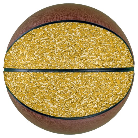 PURE GOLD Splatter Patroon + jouw tekst / foto Mini Basketbal (Voorkant)