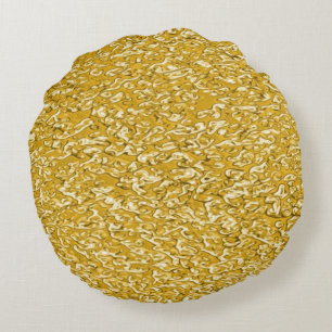 PURE GOLD Splatter Patroon + jouw tekst / foto Rond Kussen