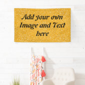 PURE GOLD Splatter Patroon + jouw tekst / foto Spandoek (Insitu)