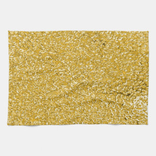 PURE GOLD Splatter Patroon + jouw tekst / foto Theedoek
