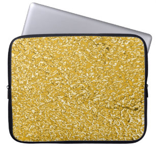 PURE GOLD Splatter Patroon + jouw tekst Laptop Sleeve