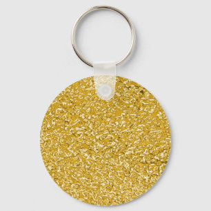 PURE GOLD Splatter Patroon + jouw tekst Sleutelhanger