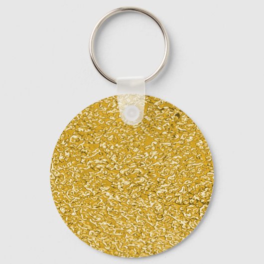 PURE GOLD Splatter Patroon + jouw tekst Sleutelhanger (Voorkant)