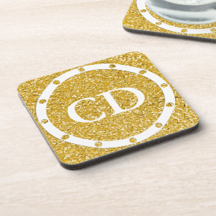 PURE GOLD Splatter Pattern + uw afbeelding Bier Onderzetter