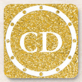 PURE GOLD Splatter Pattern + uw afbeelding Bier Onderzetter (Voorkant)