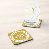 PURE GOLD Splatter Pattern + uw afbeelding Bier Onderzetter (Rechterzijde)