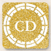 PURE GOLD Splatter Pattern + uw afbeelding Bier Onderzetter (Voorkant)