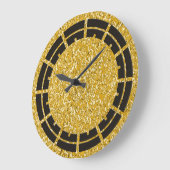 PURE GOLD Splatter Pattern + uw afbeelding Grote Klok (Hoek)