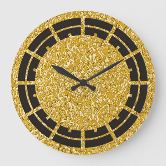 PURE GOLD Splatter Pattern + uw afbeelding Grote Klok (Voorkant)