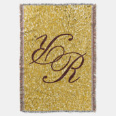 PURE GOLD Splatter Pattern + uw monogram Deken (Voorkant Verticaal)