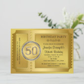 Pure Gold Ticket 50ste verpartijfeest Kaart (Staand voorkant)