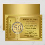 Pure Gold Ticket 50ste verpartijfeest Kaart (Voorkant / Achterkant)