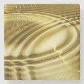 PURE GOLDEN WAVES soft Pattern + jouw tekst/foto Stenen Onderzetter (Voorkant)