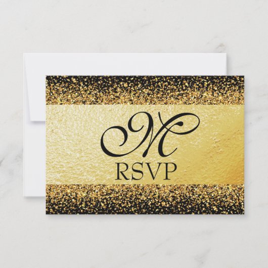 Pure gouden elegantie RSVP kaartje (Voorkant)