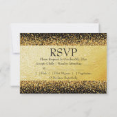 Pure gouden elegantie RSVP kaartje (Achterkant)