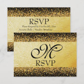 Pure gouden elegantie RSVP kaartje (Voorkant / Achterkant)