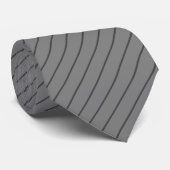 Pure Gray with Charcoal Gray Pinstripes Stropdas (Opgerold)