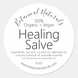 Pure Handgemaakte Biologische Vegan Healing Balm L Ronde Sticker