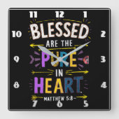 Pure hart zegeningen vierkante klok (Voorkant)