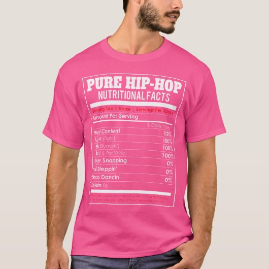 Pure Hip Hop Voedingsfeiten - Grappige Hip-Hop Mus T-shirt (Voorkant)